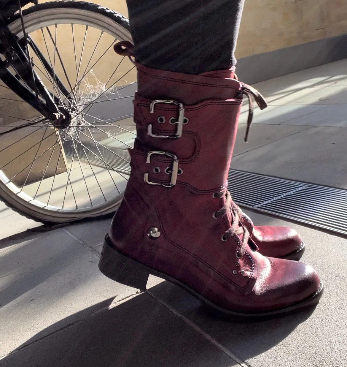 Bon Amie -lace up ankle boot wine navy