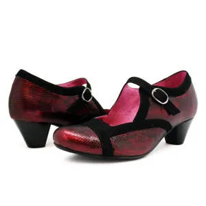 Bouquet - Red Metallic bar shoe-LAST PAIRS 36, 37 AND 40