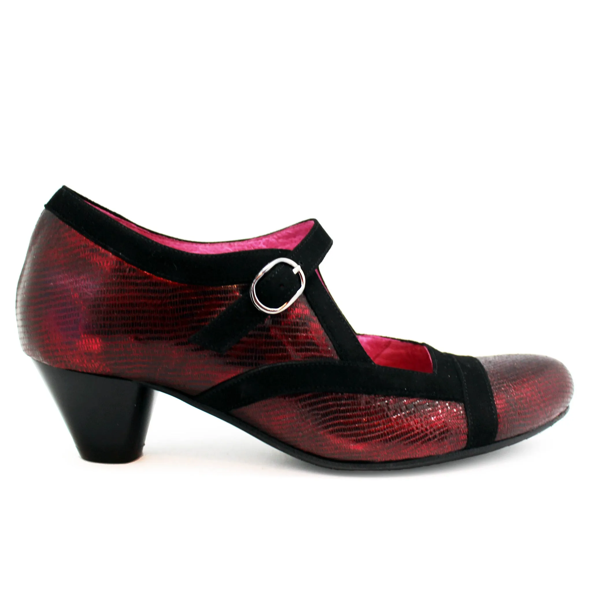 Bouquet - Red Metallic bar shoe-LAST PAIRS 36, 37 AND 40