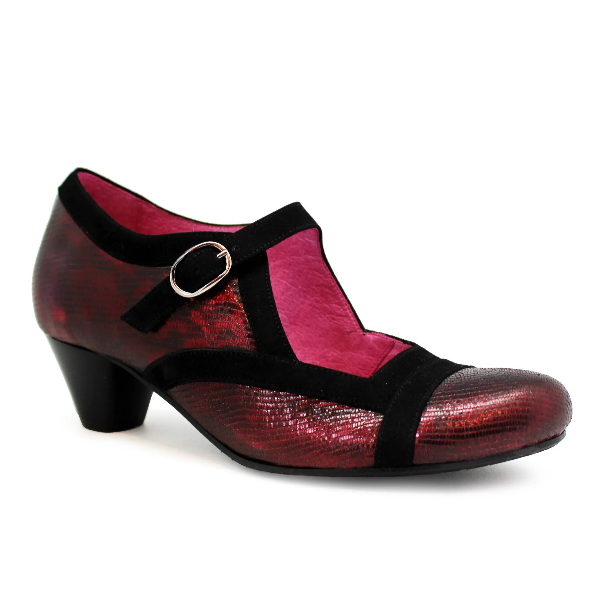 Bouquet - Red Metallic bar shoe-LAST PAIRS 36, 37 AND 40