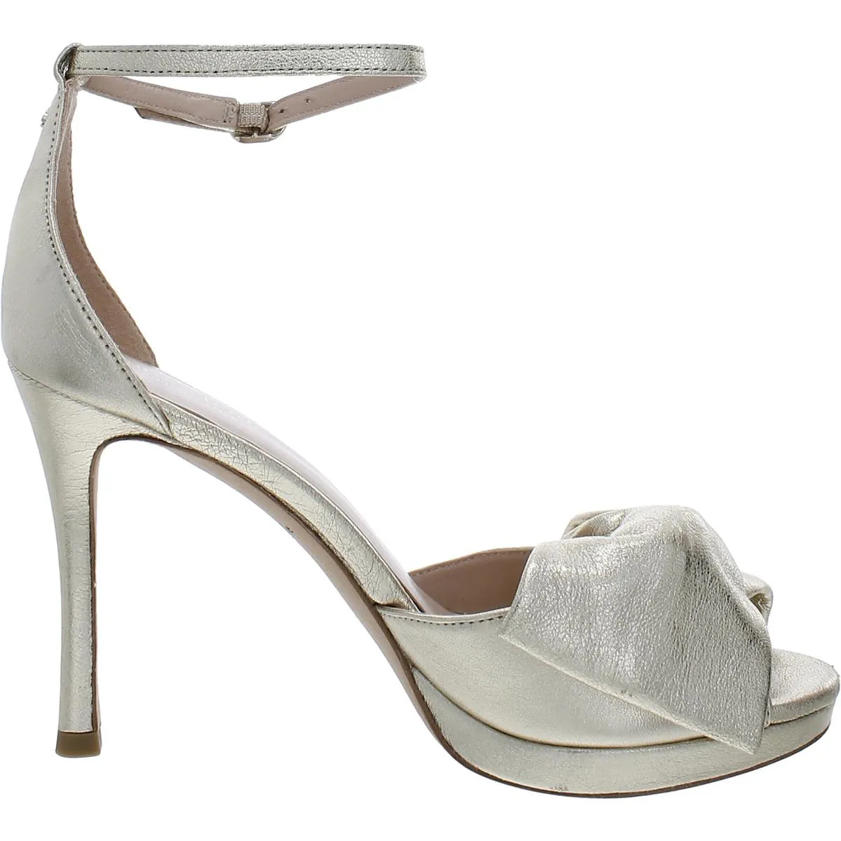 Bridal Bow Womens Leather Ankle Strap Evening Sandals