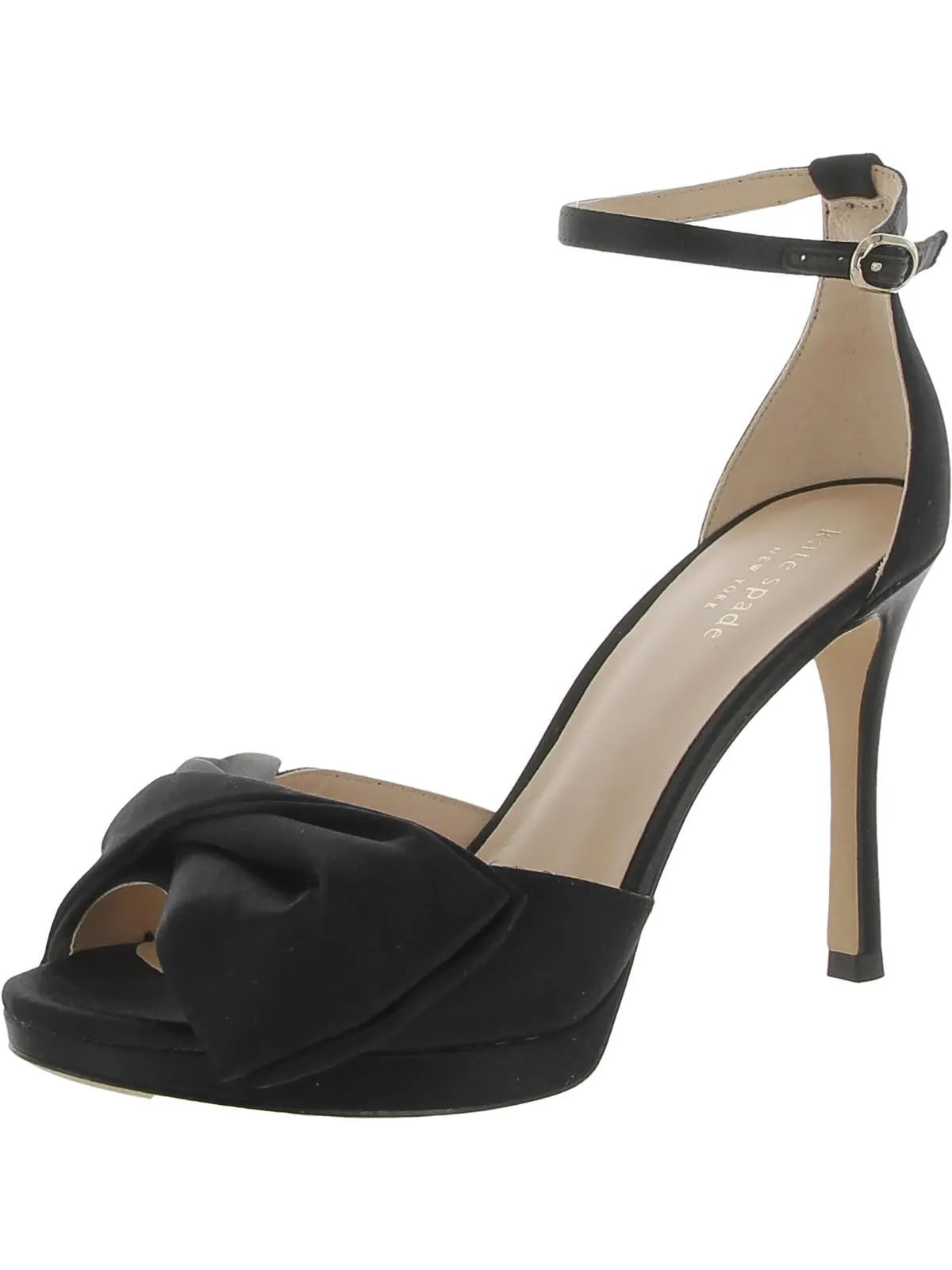 Bridal Bow Womens Leather Ankle Strap Evening Sandals