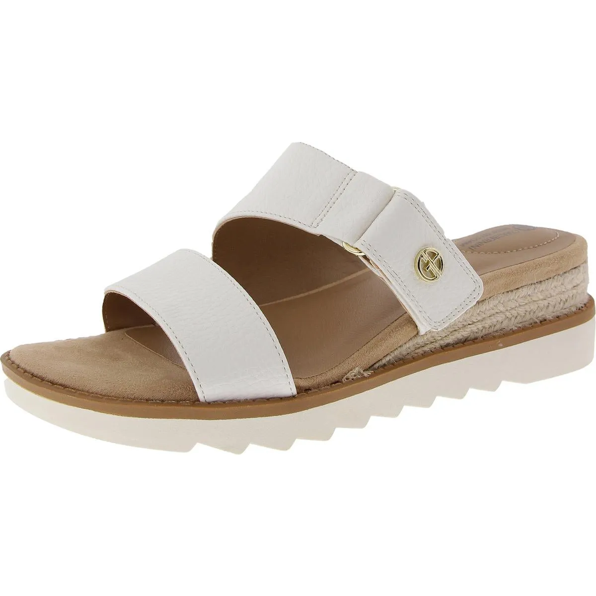 Bryerr Womens Adjustable Faux Leather Wedge Sandals