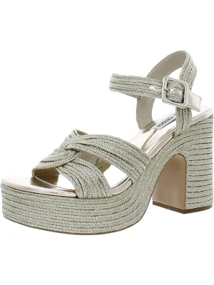 Carisma Womens Metallic Slingback Platform Sandals