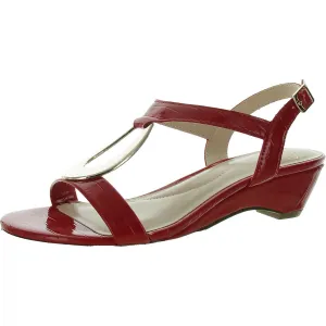 Carmeyy Womens Faux Leather Heeled Ankle Strap