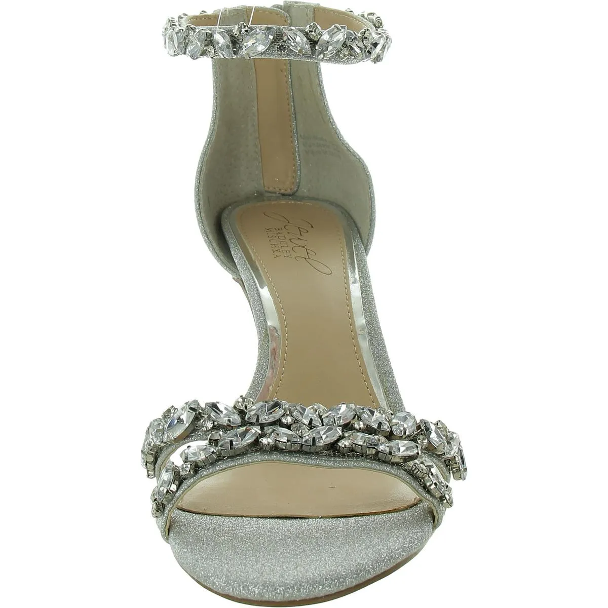 Caroline Womens Satin Embellished Dress Sandals