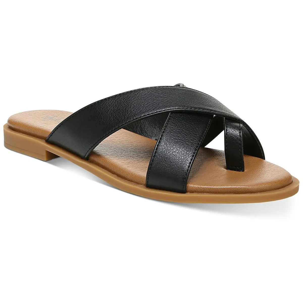 CarolynP Womens Slip On Flat Slide Sandals