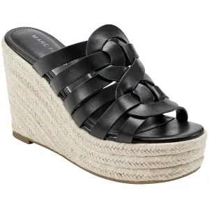 Cazzie 2 Womens Faux Leather Criss-Cross Wedge Sandals