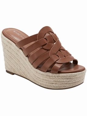 Cazzie 2 Womens Faux Leather Wedge Sandals