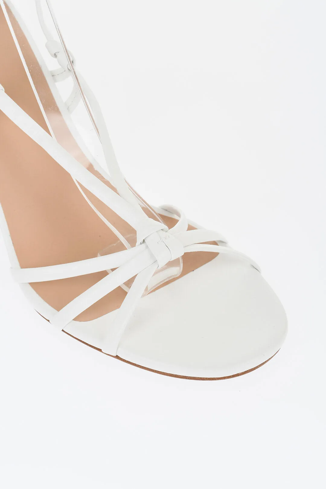 Chloe Leather Sandals With Metallic Effect Wedge 8 Cm