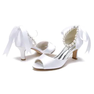 Chunky Heel 6.5cm Silk-Like Shoes CK0306