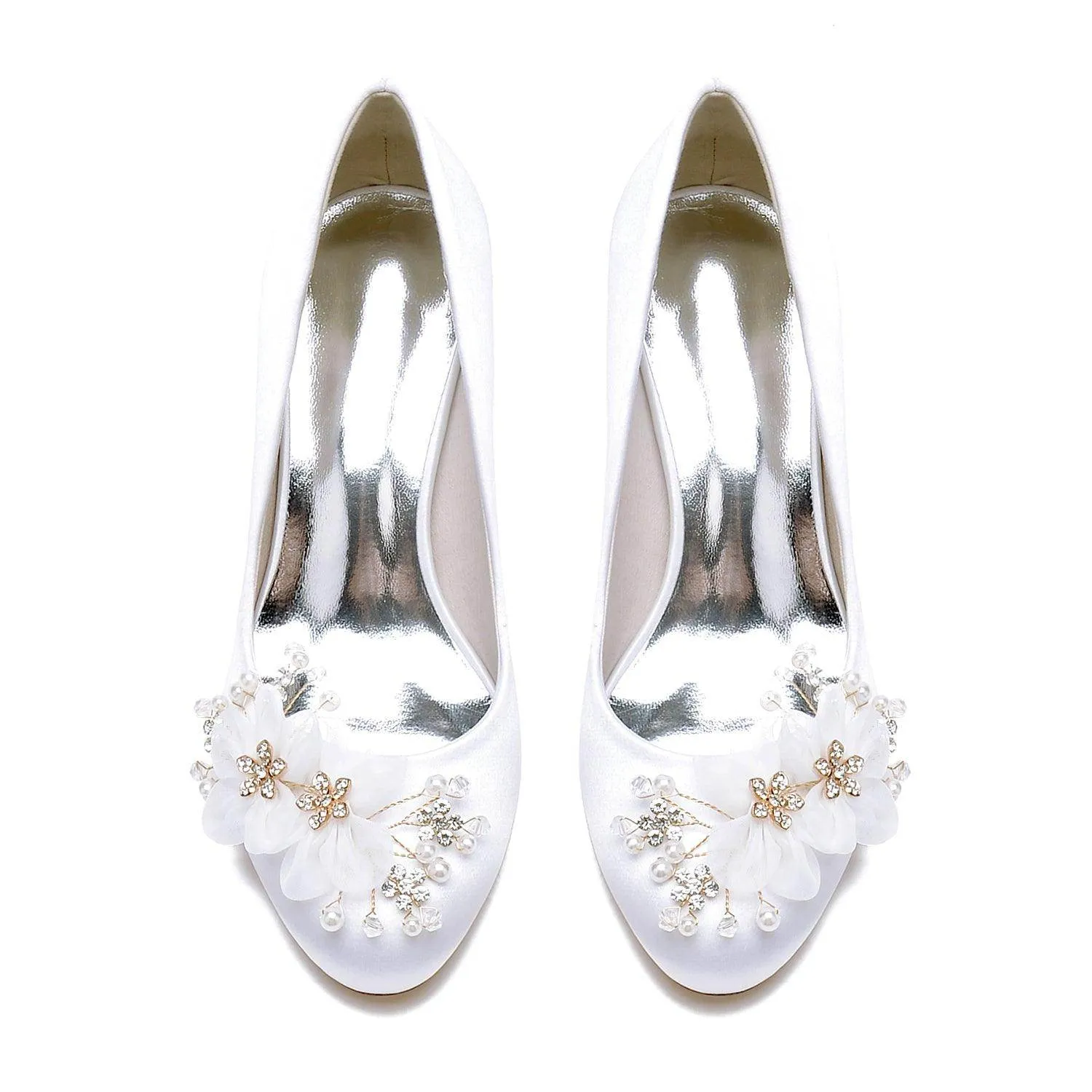 Chunky Heel 6.5cm Silk-Like Shoes CK0438