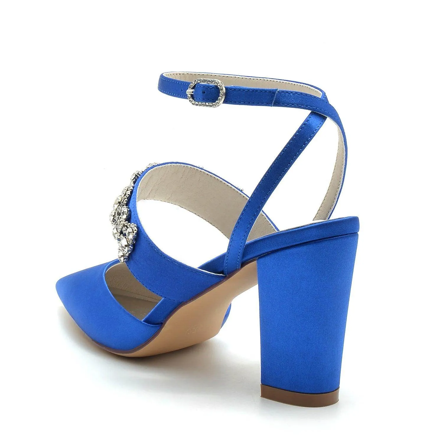 Chunky Heel 8.5cm Silk-Like Shoes CK0200