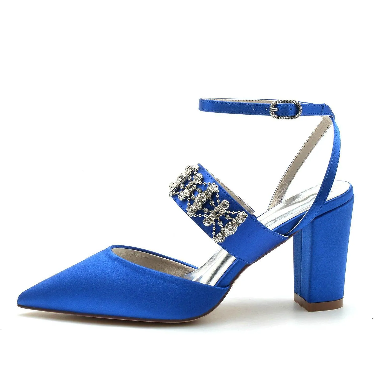 Chunky Heel 8.5cm Silk-Like Shoes CK0200