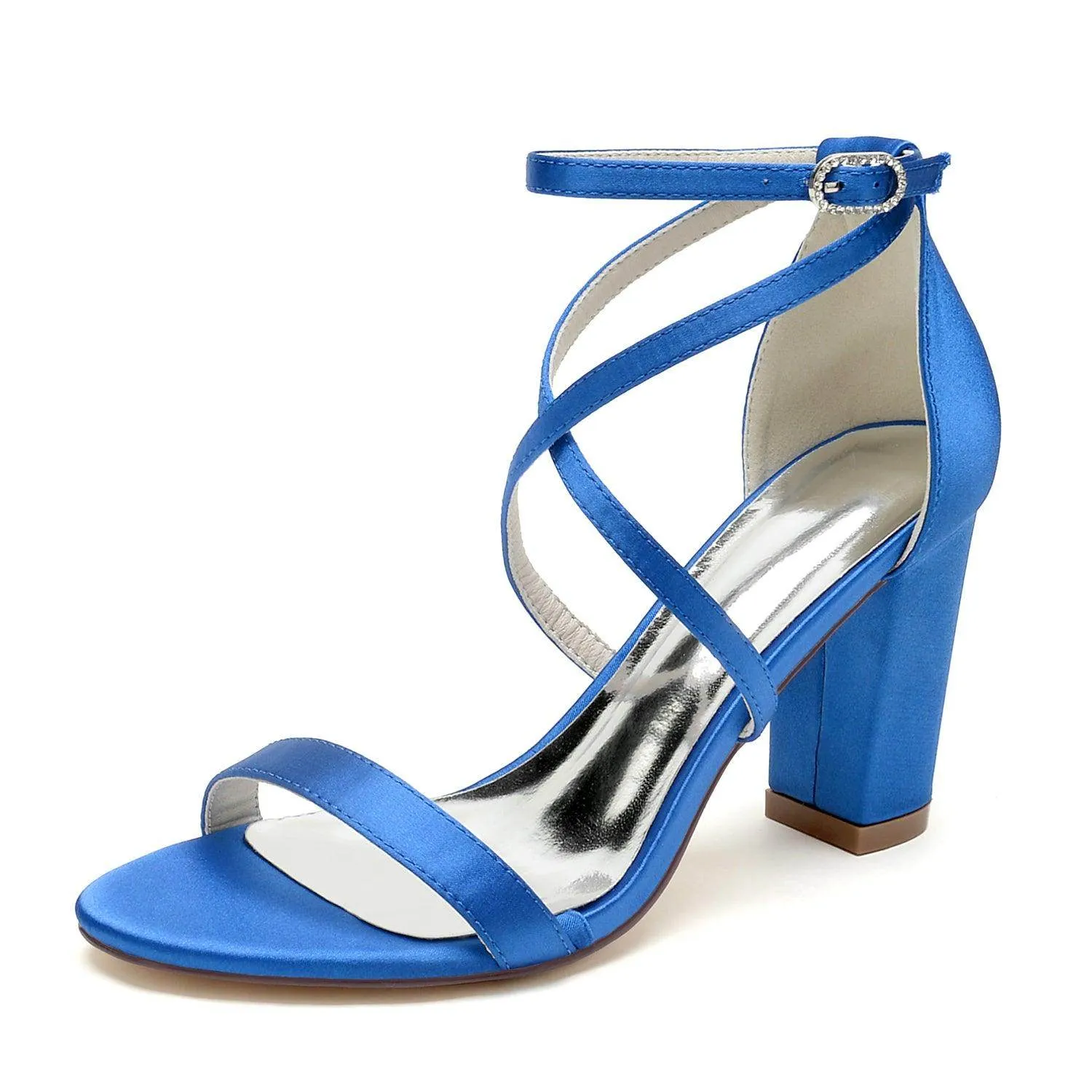 Chunky Heel 8.5cm Silk-Like Shoes CK0427