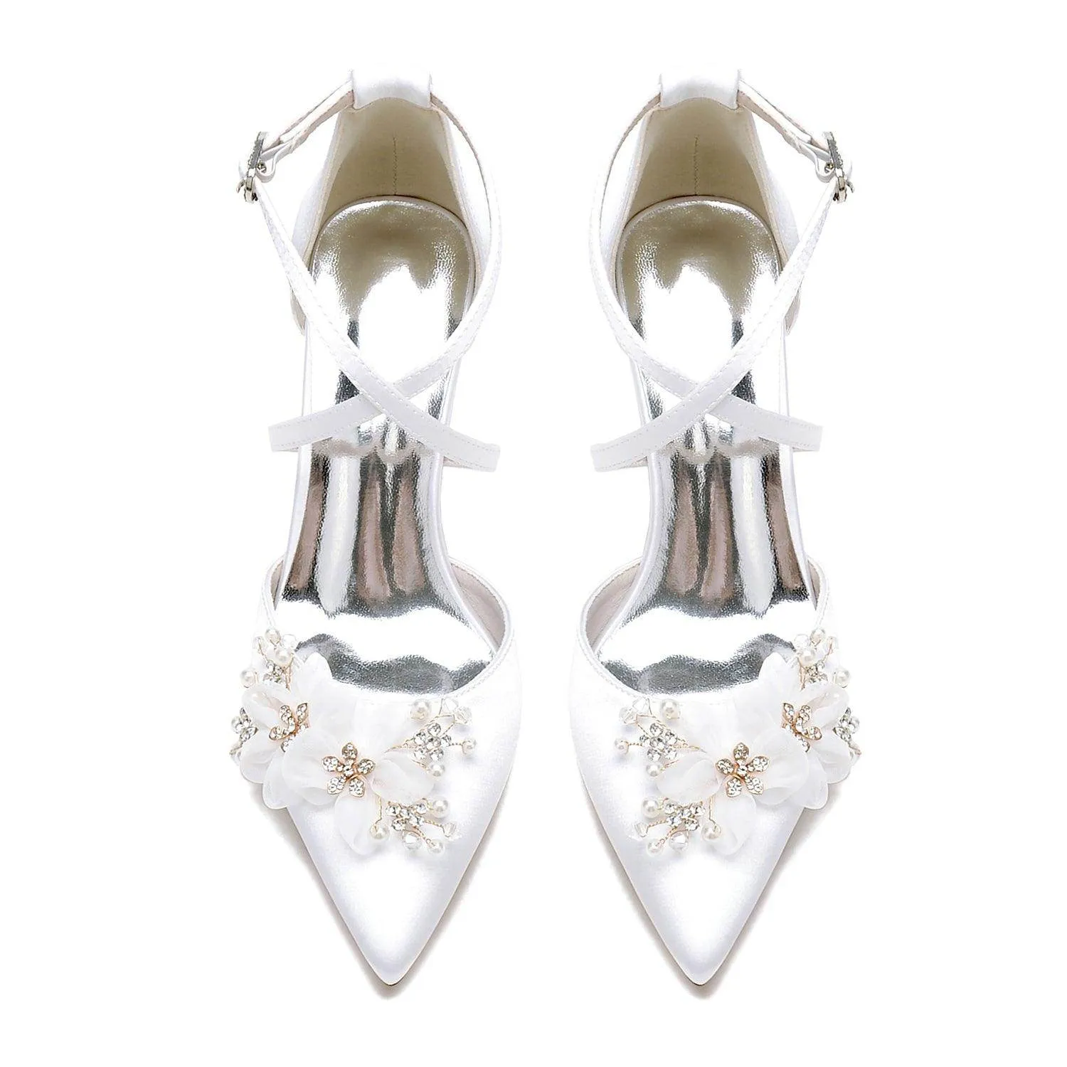 Chunky Heel 8.5cm Silk-Like Shoes CK0437