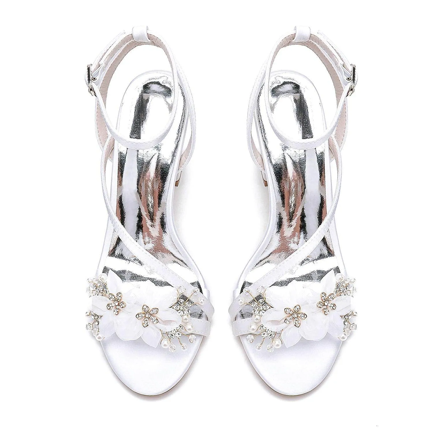 Chunky Heel 8.5cm Silk-Like Shoes CK0448