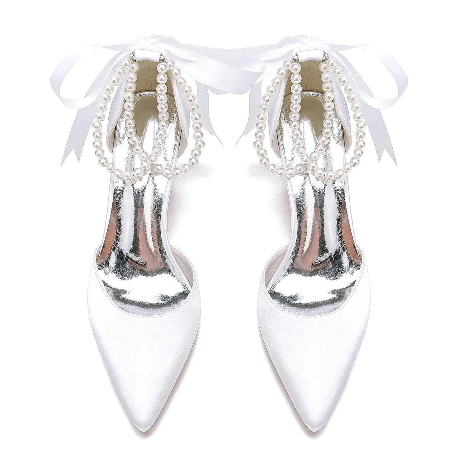 Chunky Heel 8.5cm Silk-Like Shoes CK0487