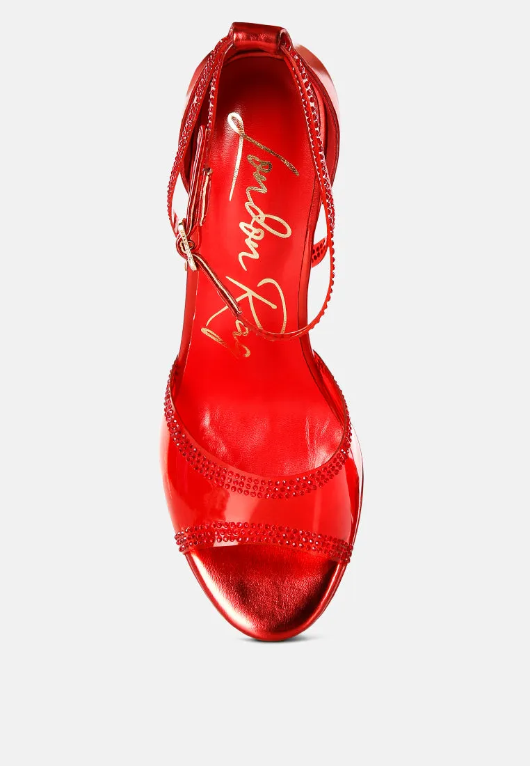 cinderella rhinestones embellished stiletto platform sandals