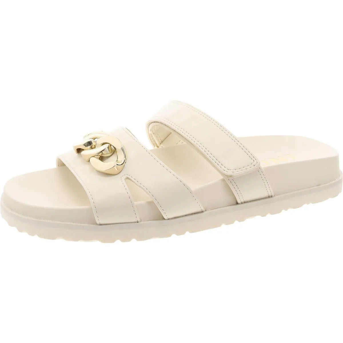 Claren Womens Faux Leather Adjustable Slide Sandals