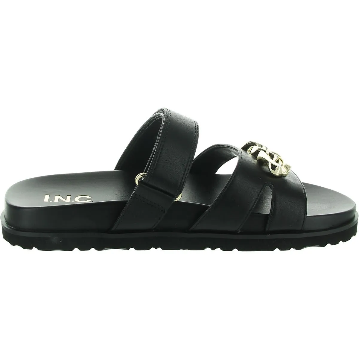 Claren Womens Faux Leather Adjustable Slide Sandals