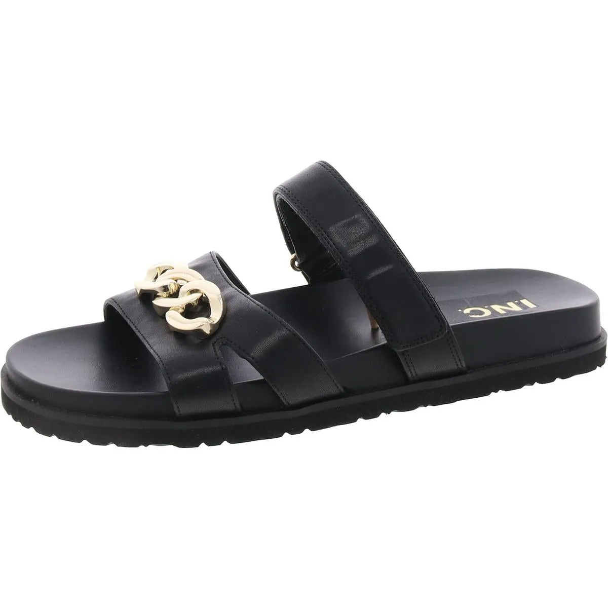 Claren Womens Faux Leather Adjustable Slide Sandals