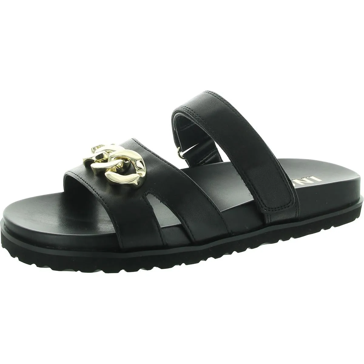 Claren Womens Faux Leather Adjustable Slide Sandals