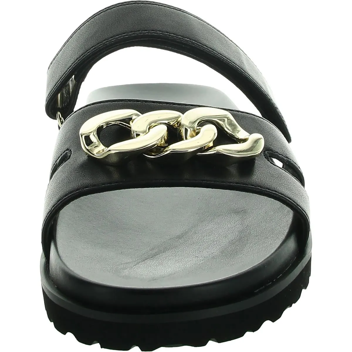 Claren Womens Faux Leather Adjustable Slide Sandals