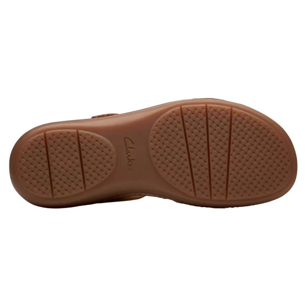 Clarks Cecily Strap Tan Combination Sandal (Women's)