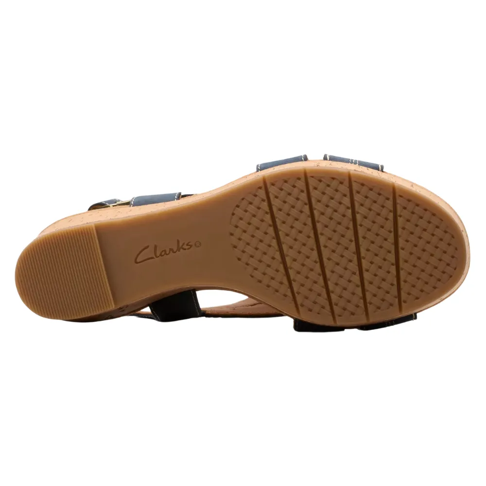 Clarks Sabina Sling Navy Nubuck Sandal (Women's)