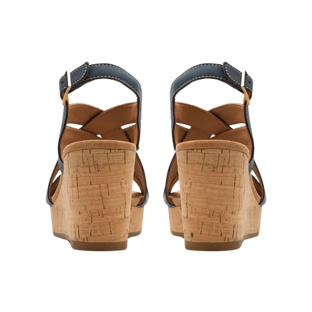 Clarks Sabina Sling Navy Nubuck Sandal (Women's)