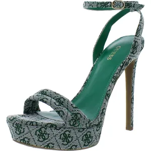 Clives 2 Womens Logo Ankle Strap Heels