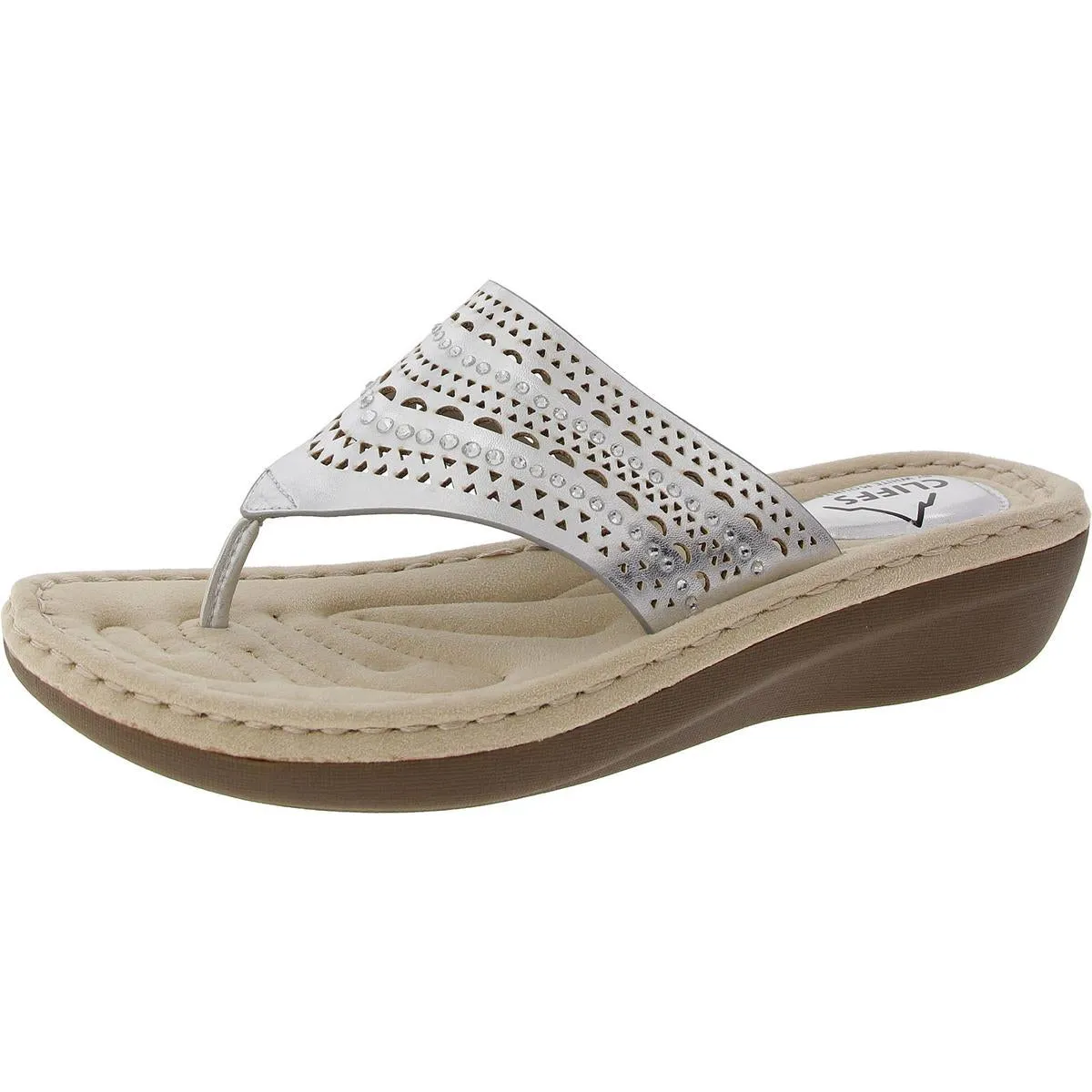 Comate Womens Wedge Thong Flip-Flops