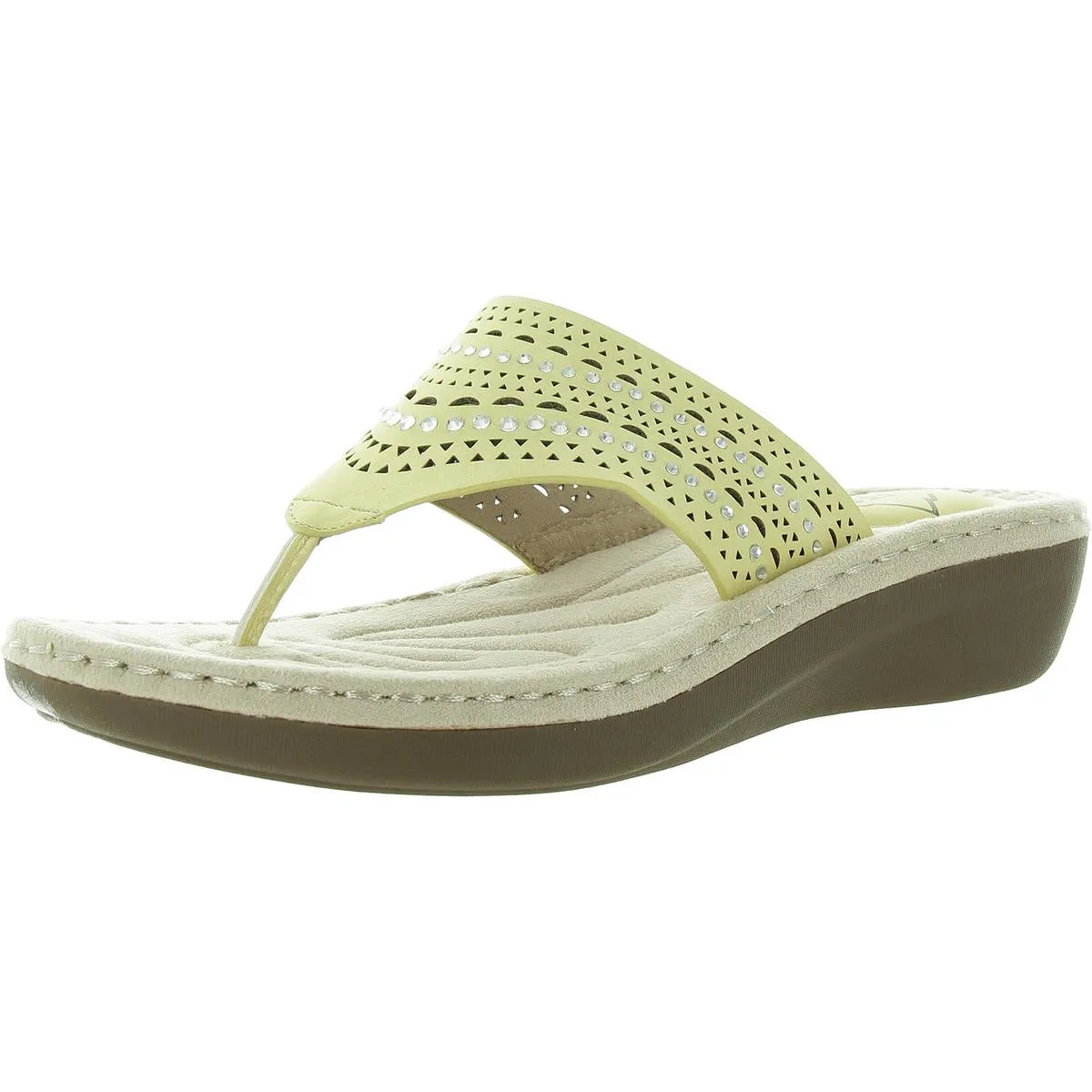 Comate Womens Wedge Thong Flip-Flops
