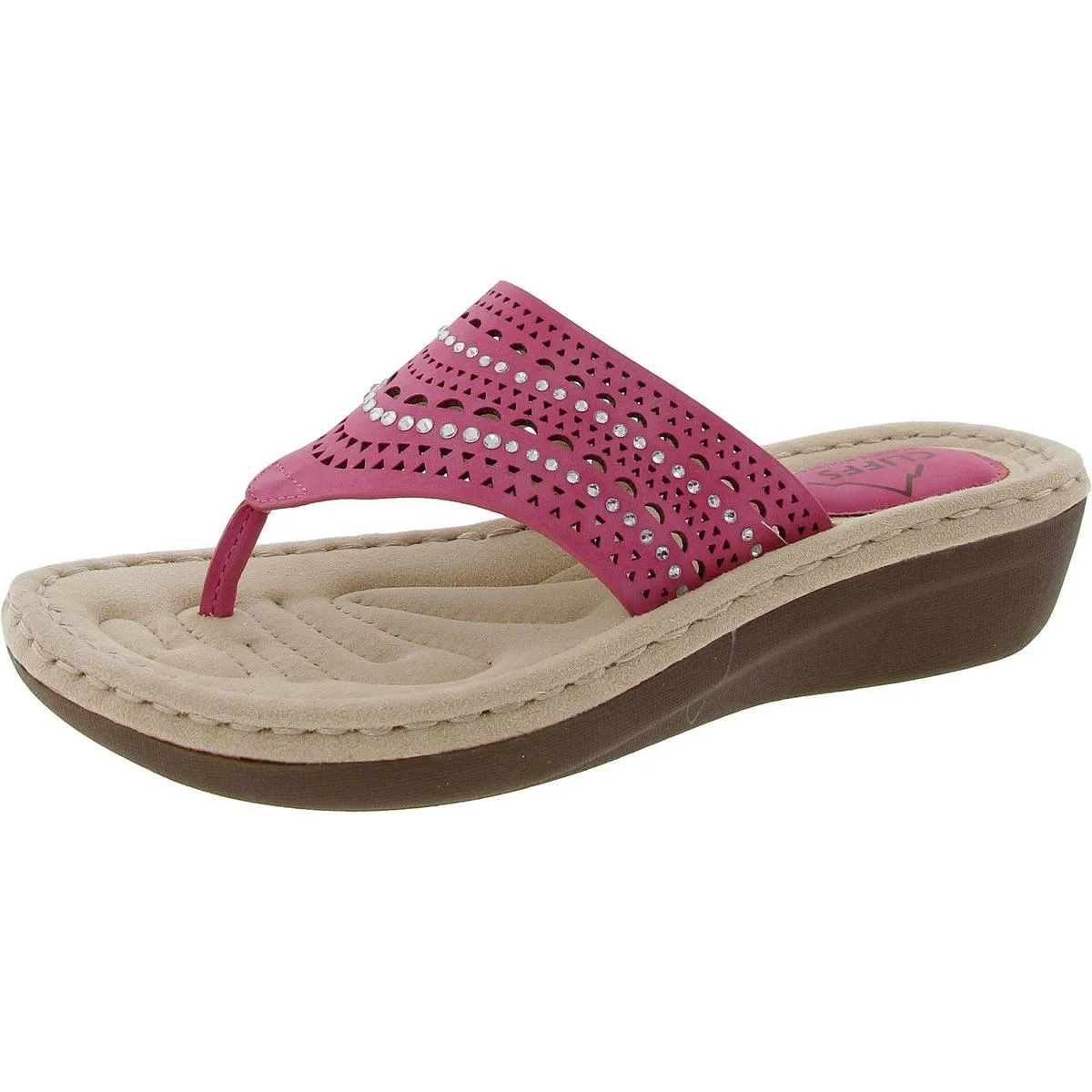 Comate Womens Wedge Thong Flip-Flops