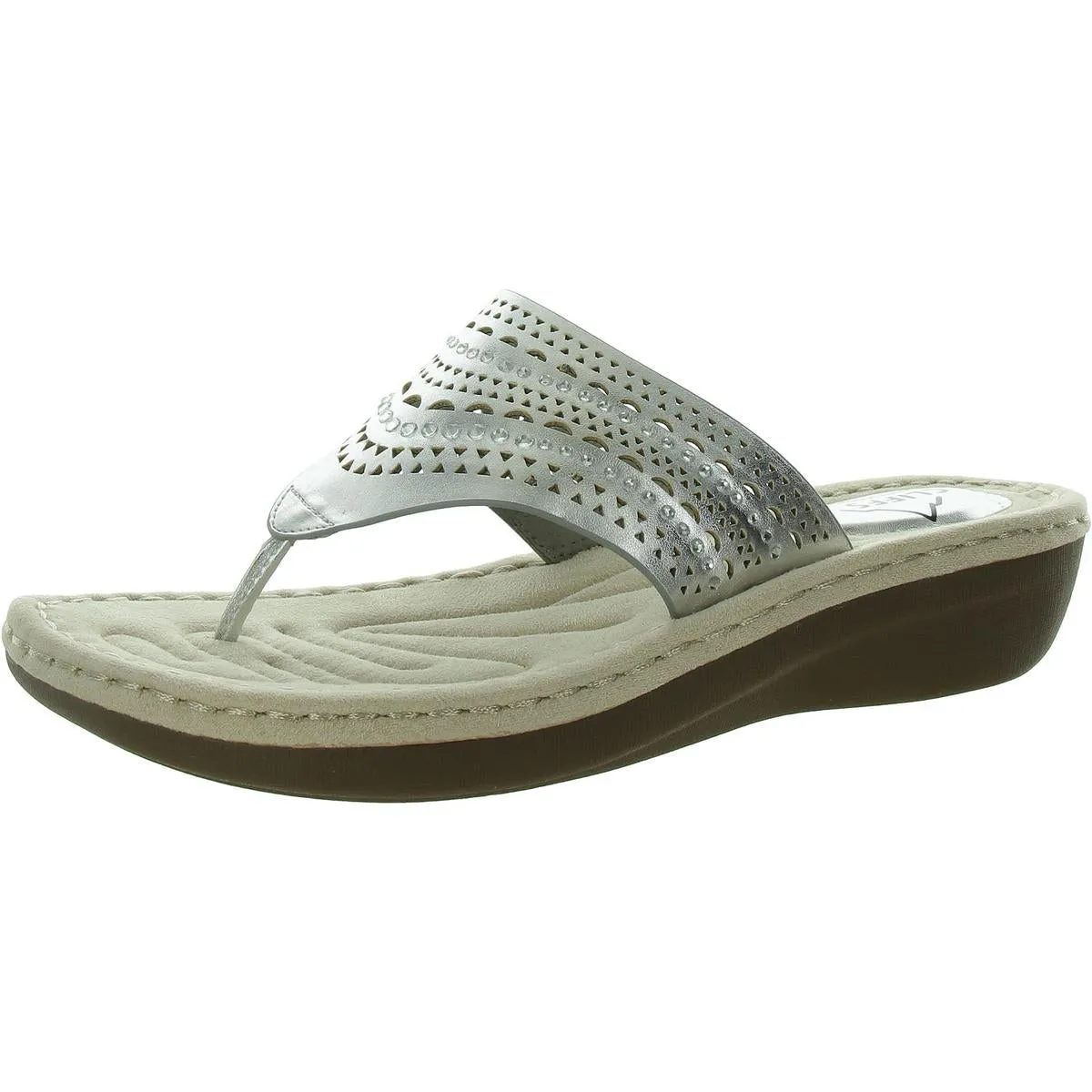 Comate Womens Wedge Thong Flip-Flops