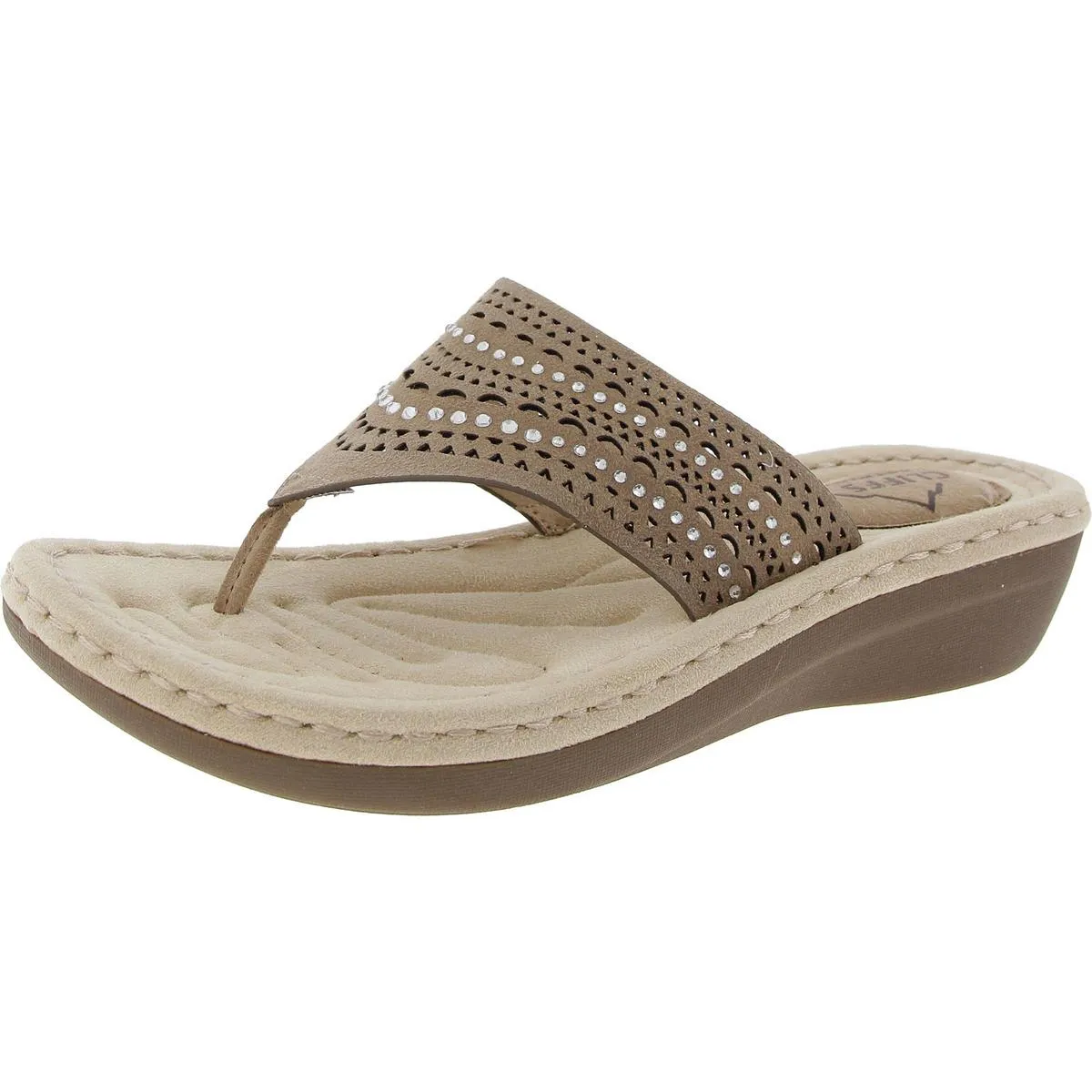 Comate Womens Wedge Thong Flip-Flops