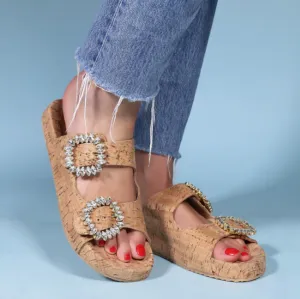 Cork Sandal In Beige