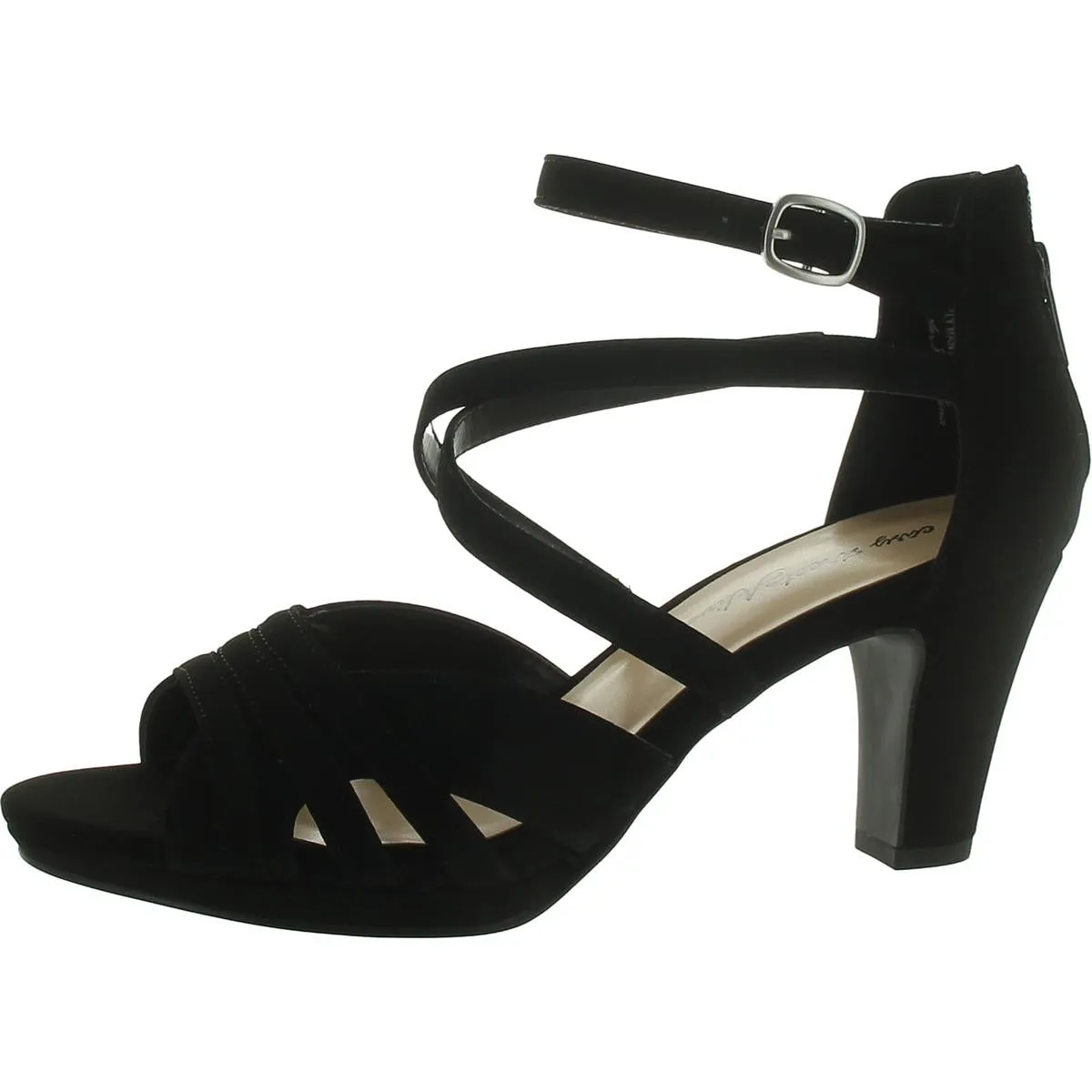 CRISSA Womens Faux Suede Open Toe Strappy Sandals