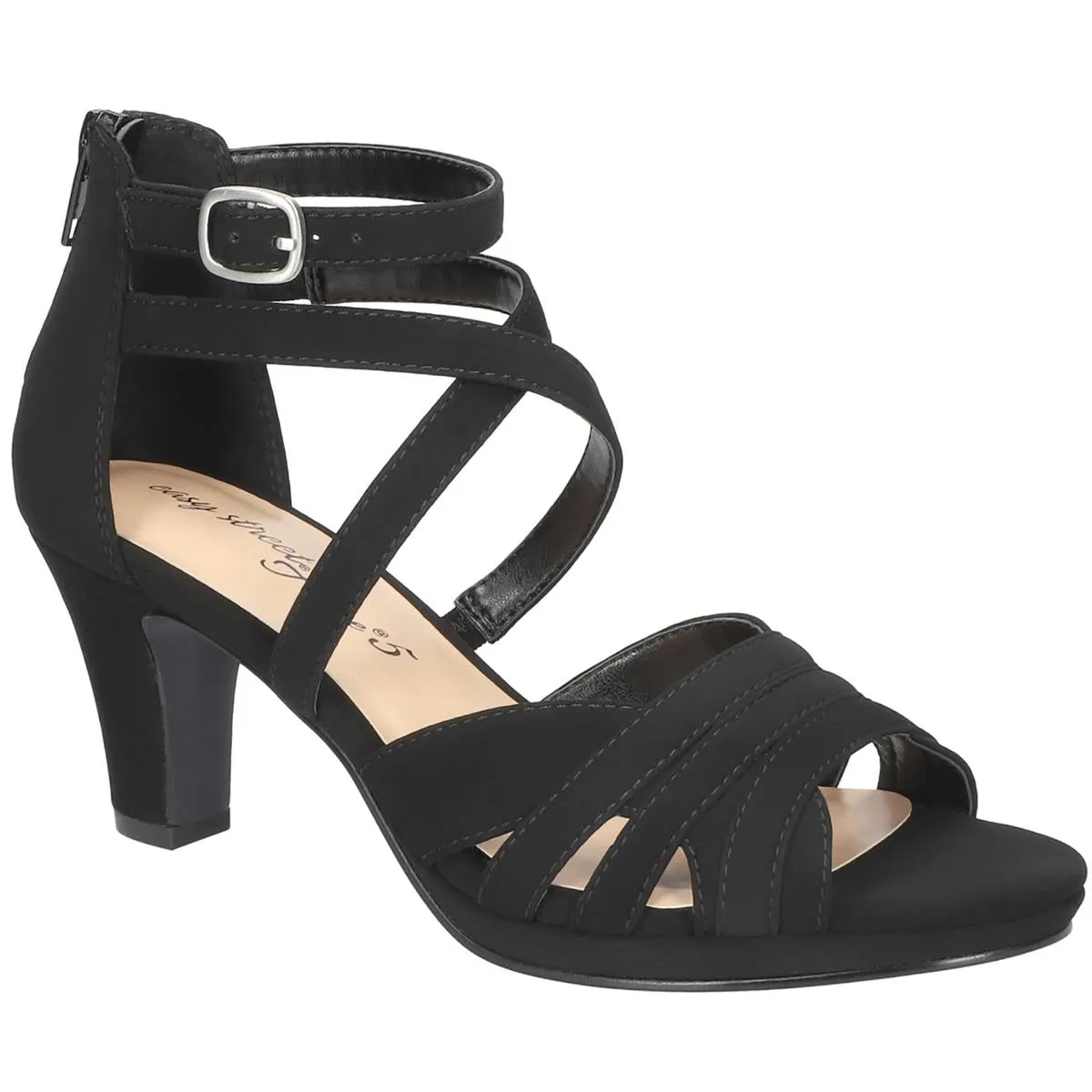 CRISSA Womens Faux Suede Open Toe Strappy Sandals