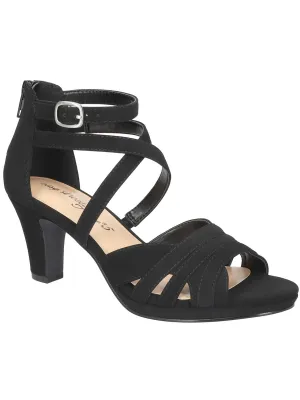 CRISSA Womens Faux Suede Open Toe Strappy Sandals