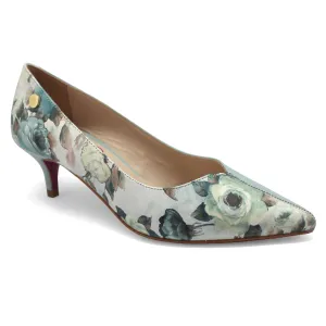 Cruella - Light Blue Flower kitten heel