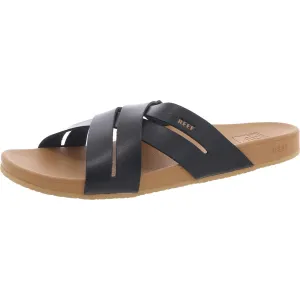 Cushion SPring Bloom Womens Logo Faux Leather Slide Sandals