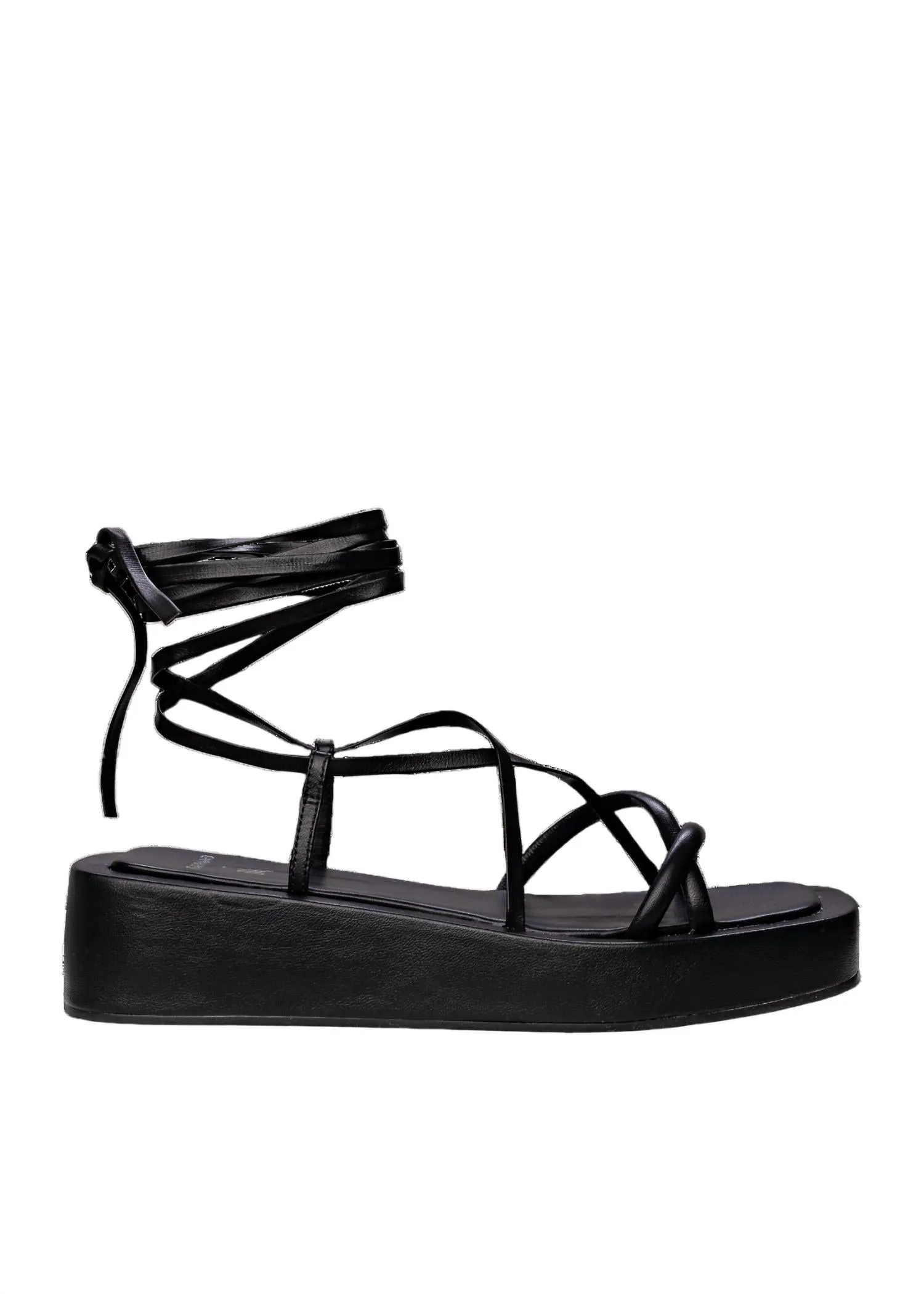 Dakota Lace Up Platform In Black