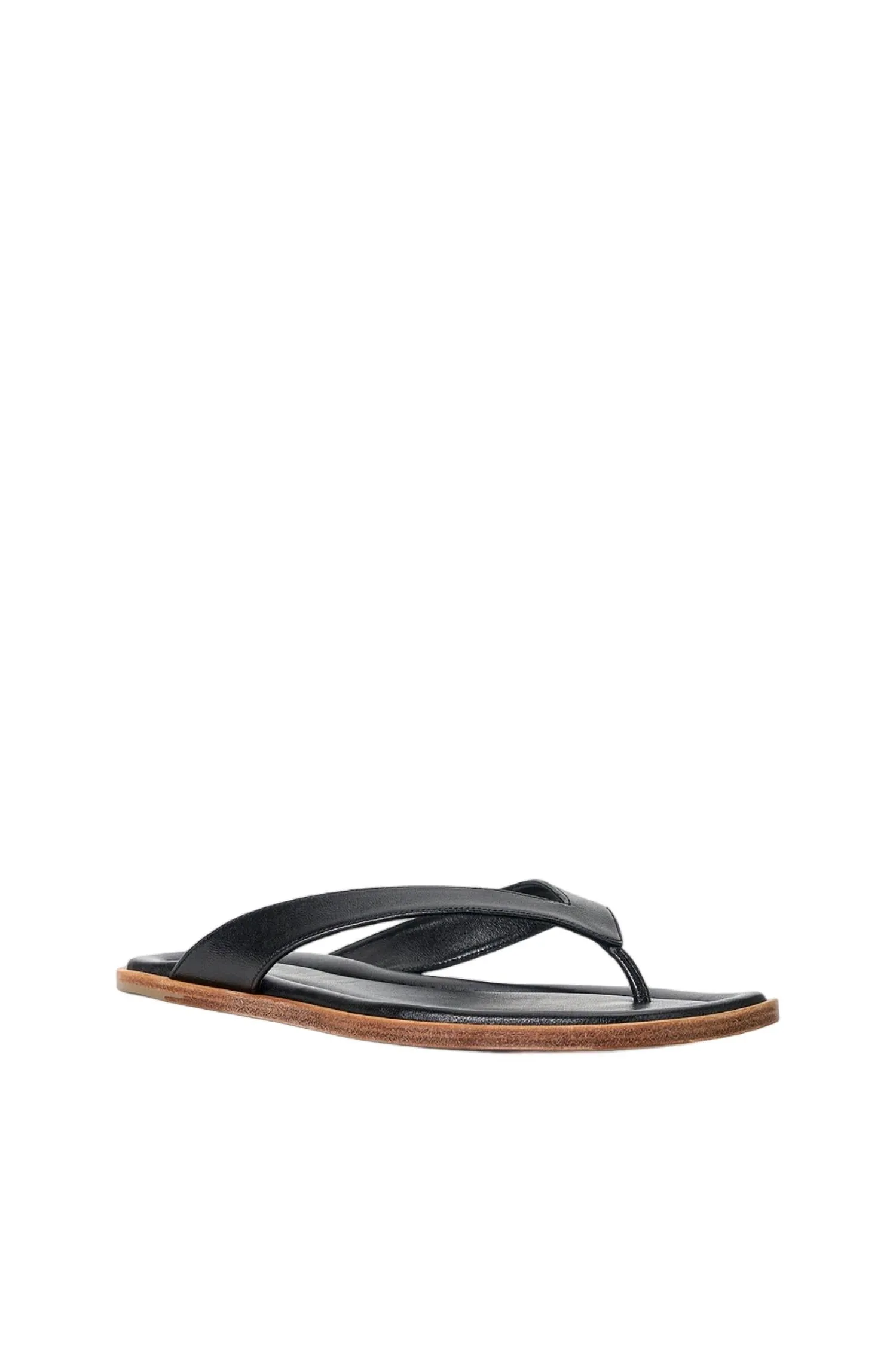 Dante Leather Thong Slide In Black