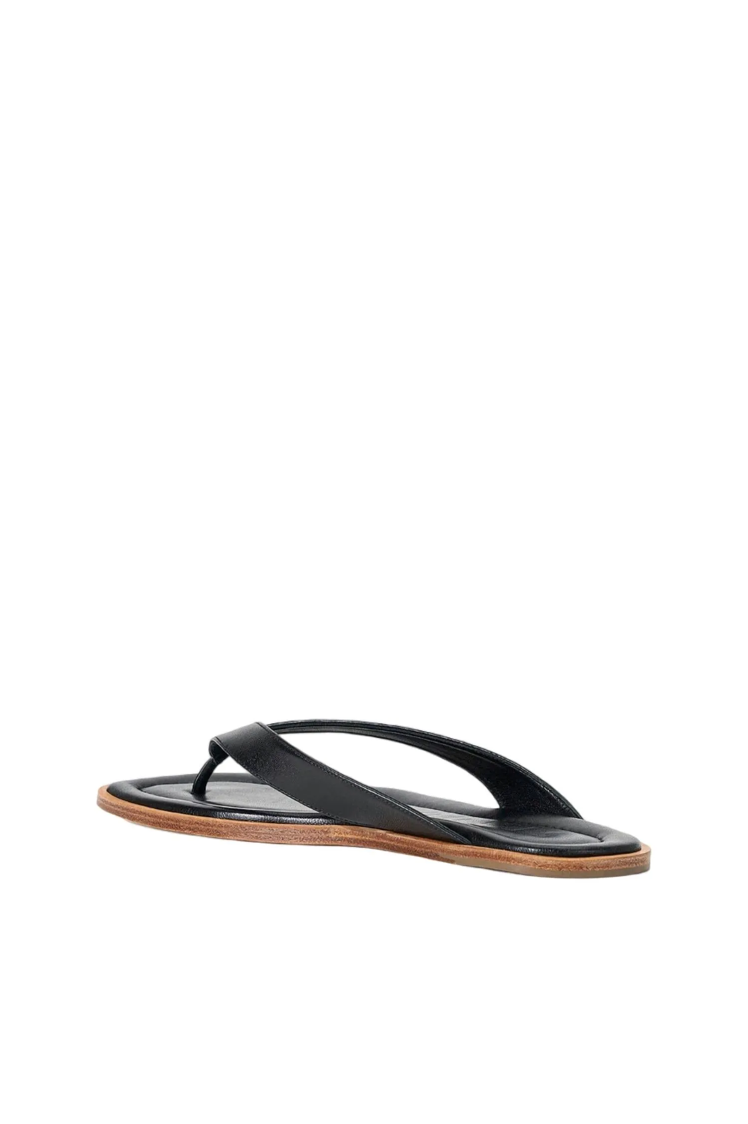 Dante Leather Thong Slide In Black