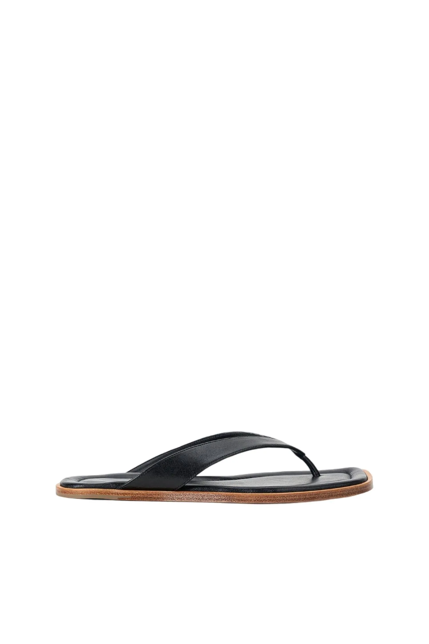 Dante Leather Thong Slide In Black