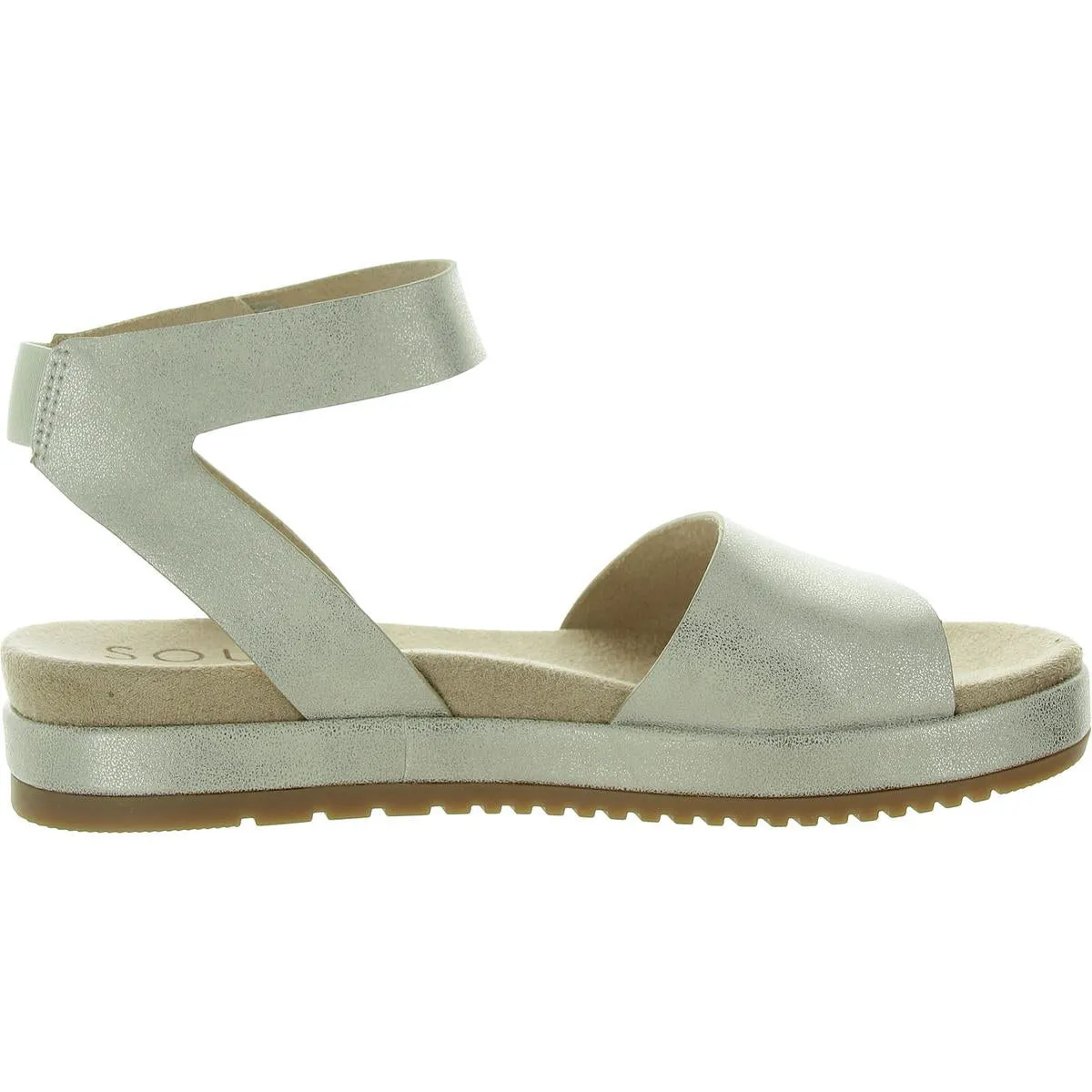 Deara Womens Faux Leather Platform Ankle Strap