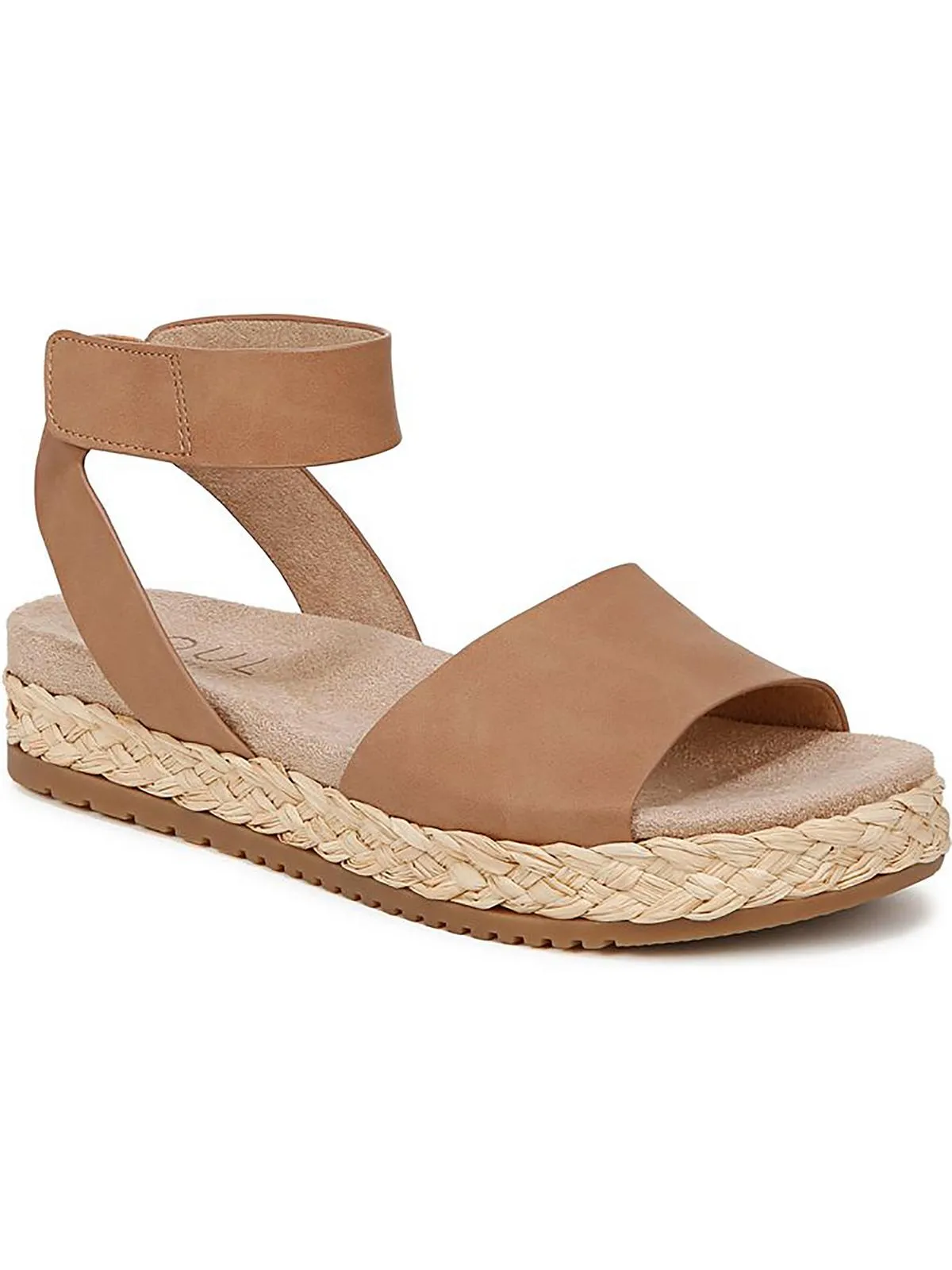Deara Womens Faux Leather Platform Ankle Strap
