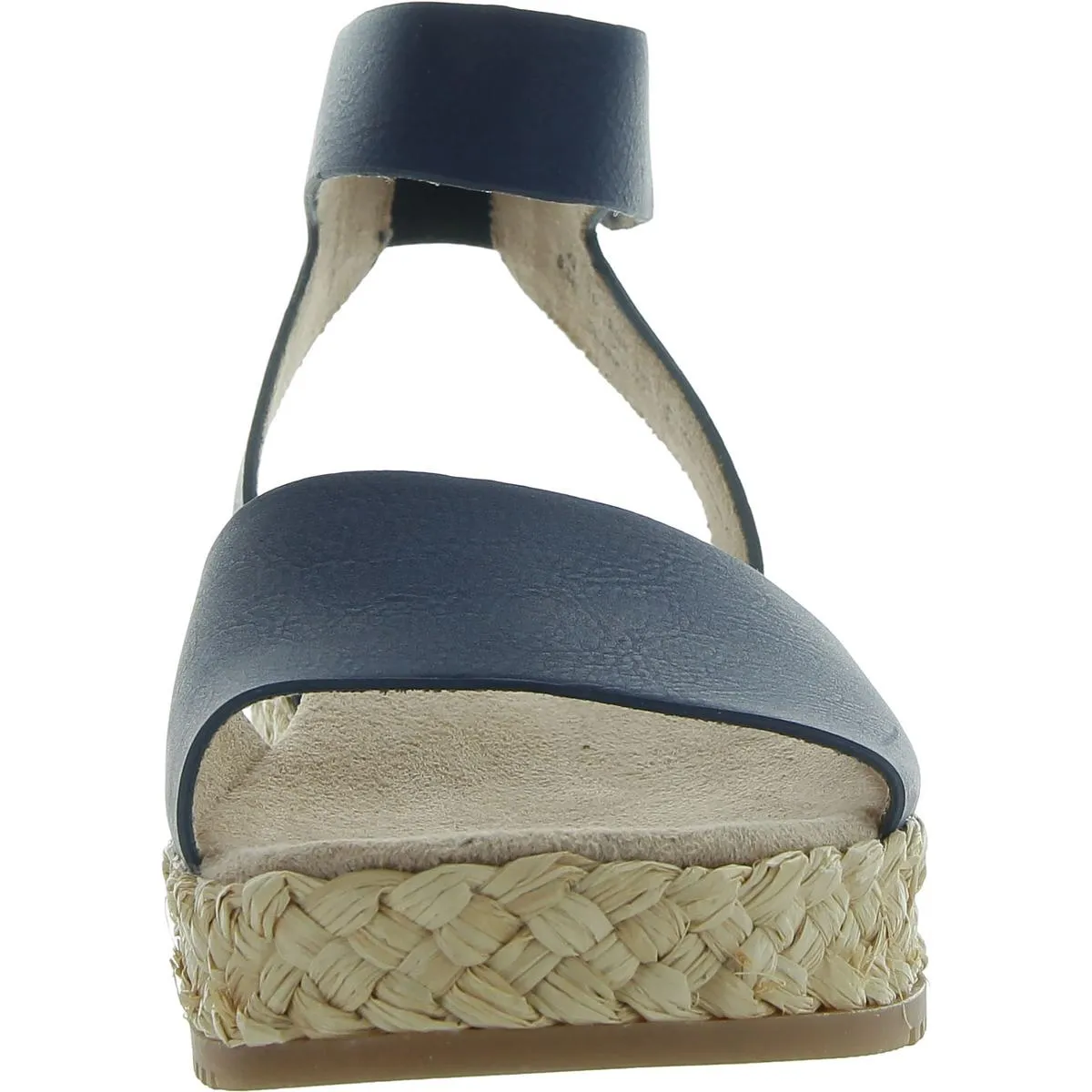 Deara Womens Faux Leather Platform Ankle Strap